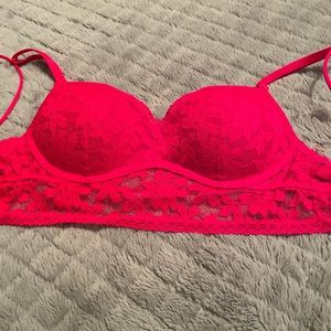 VS pink lace bralette push up xs